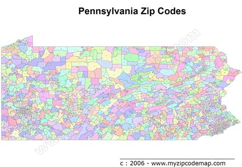 postal zip codes for pa.